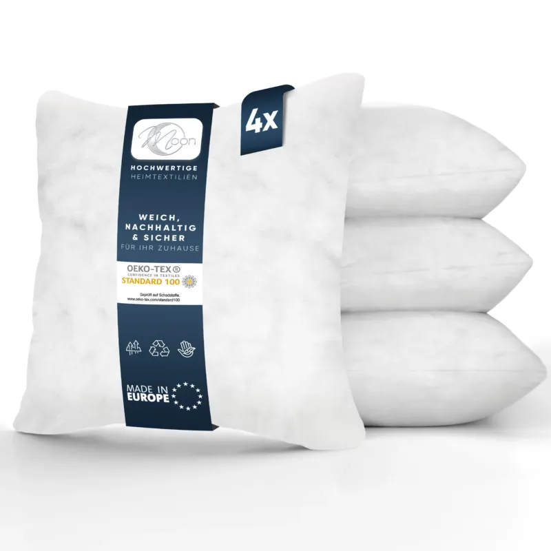 4er Pack Füllkissen Innenkissen fest gefüllt Polyester Nonwoven Moon