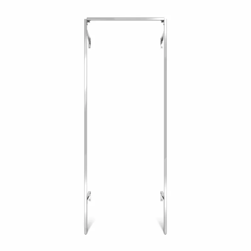 Frame Chrome Walk-In Garderobensystem in 1 Reihe - (1 rail) eleganter Kleiderständer in Chrom