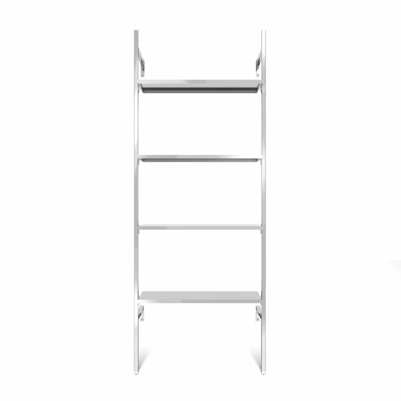 Frame Chrome Walk-In 1-Reihen Garderobensystem - (4 regale) flexible Lösung mit 4 Regalen in Chrom