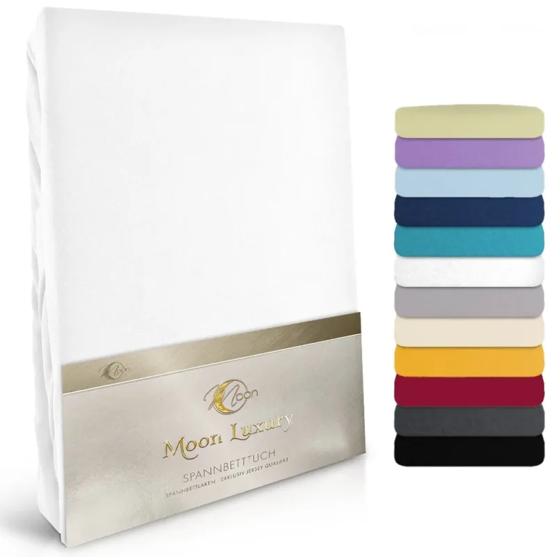 Moon-Luxury Topper Spannbettlaken Jersey 97% Mako-Baumwolle 3% Elastan, 230g/m²
