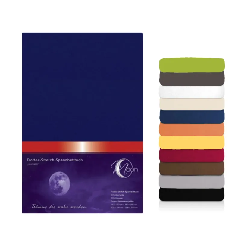 Moon Line Red Frottee Spannbettlaken 200x200