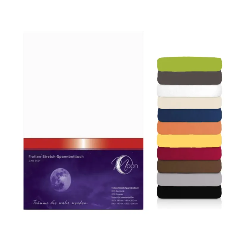 Moon Line Red Frottee Spannbettlaken 100x200 – Bild 3