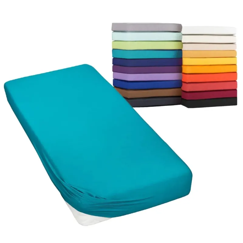 Spannbetttuch 90x200-100x220 cm auch für Wasserbett 160g/m² Line green Moon