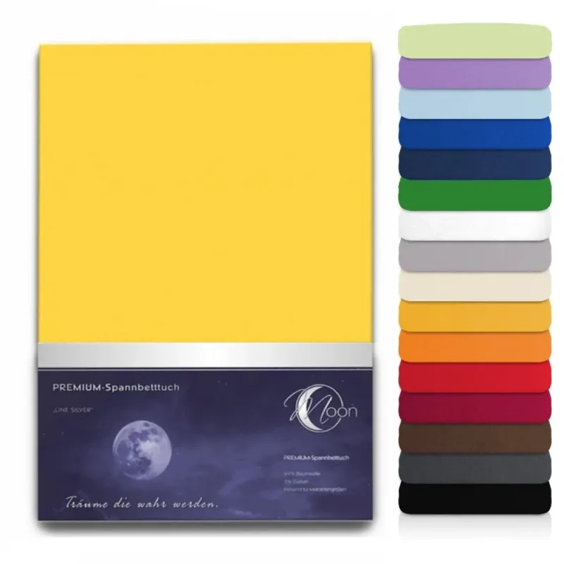 Spannbetttuch 180x200-200x220 cm Spannbettlaken 190g/m² Premium Moon Line Silver