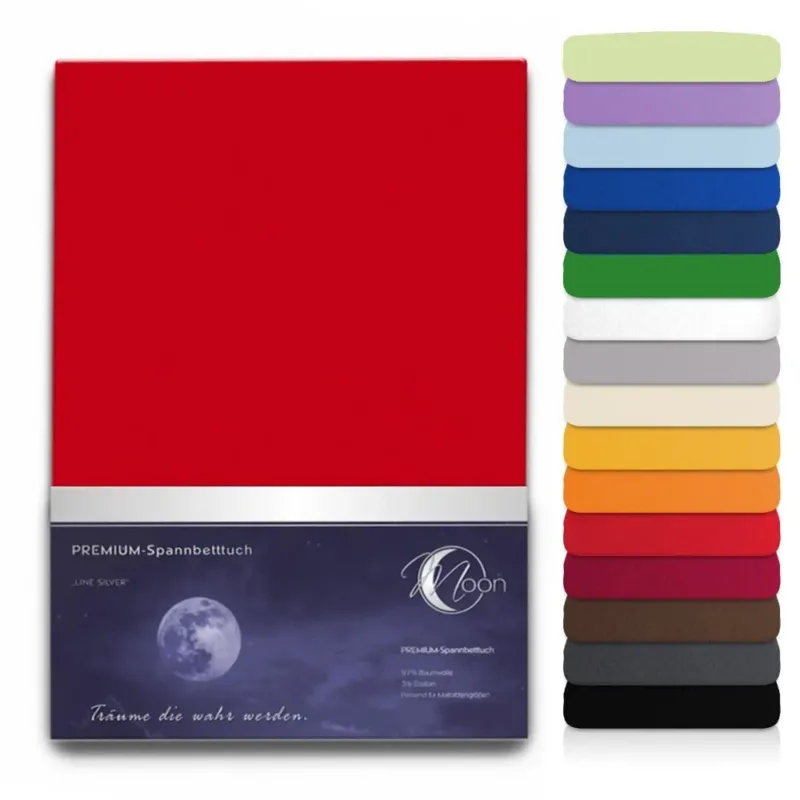 MOON Line silver XXL Spannbettlaken 200x220 - 220x240 190g/m² Spannbetttuch