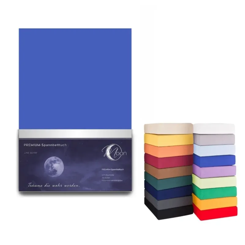 Spannbetttuch 180x200-200x220cm Laken Boxspringbett 50cm 190g/m² MOON LineSilver