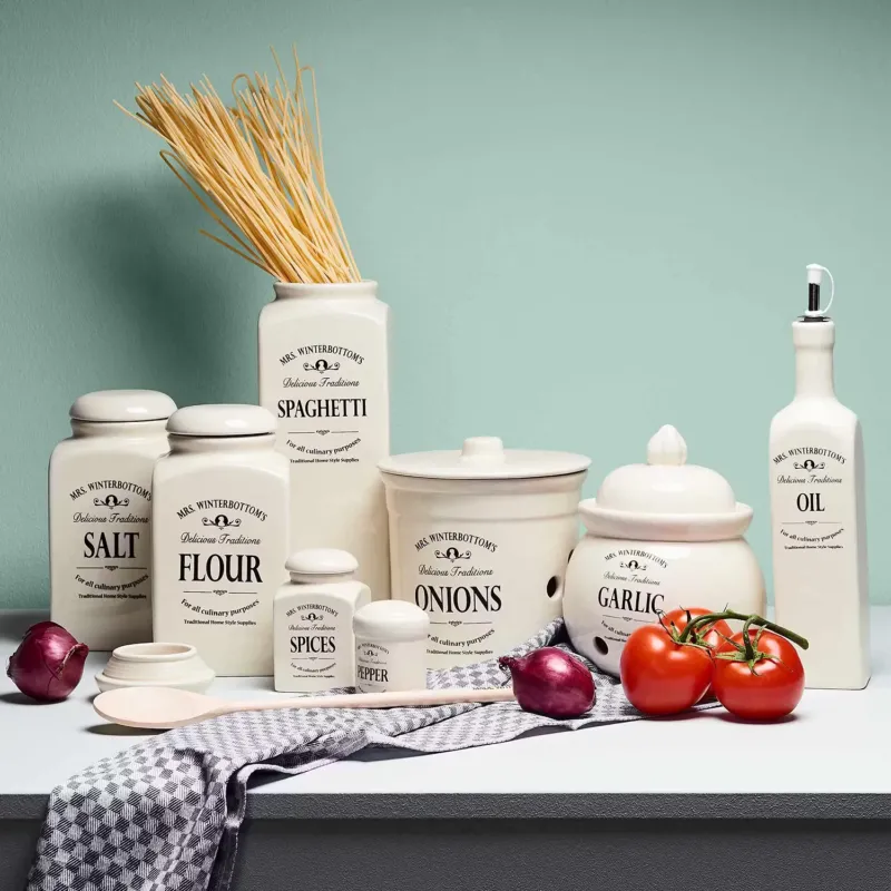 MRS. WINTERBOTTOM'S Vorratsdose Flour - Dolomit - Creme