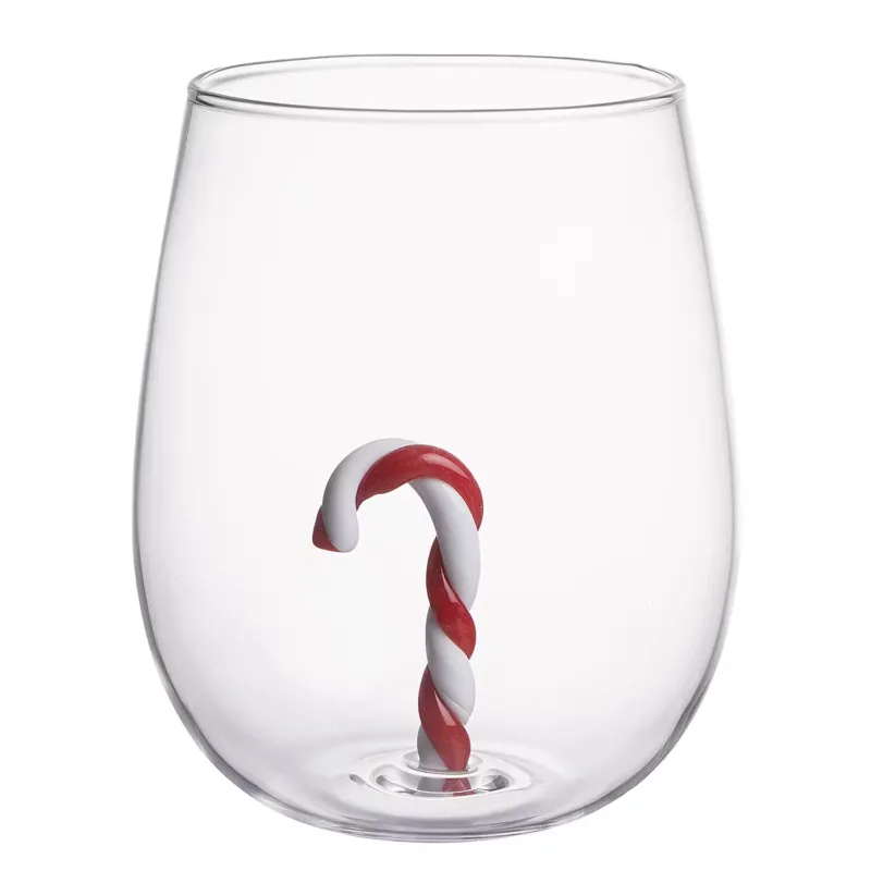 MERRY & JOY Trinkglas Candy Cane - Glas - Transparent