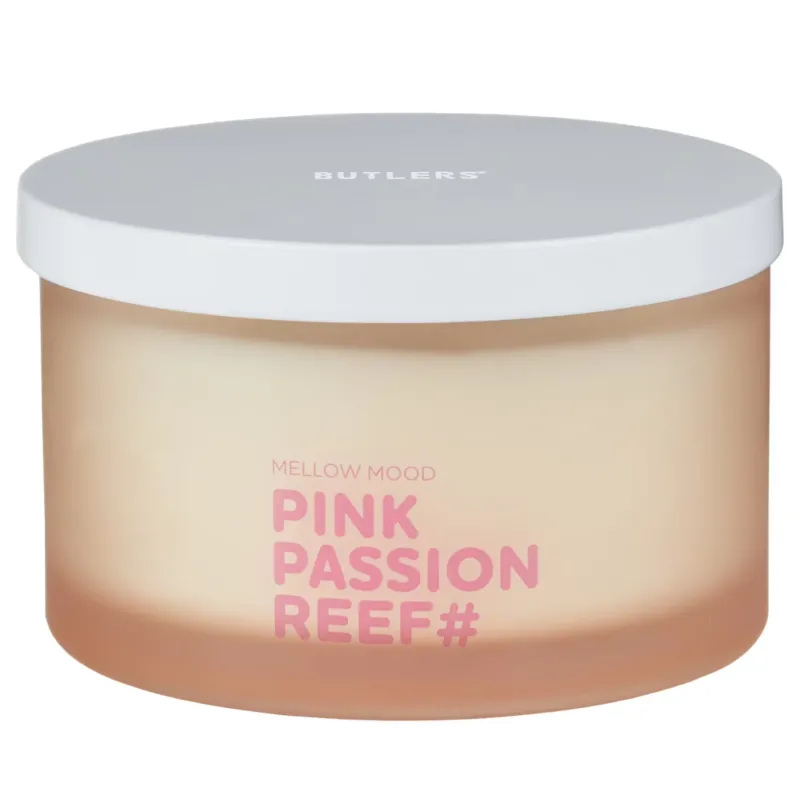MELLOW MOOD Duftkerze Pink Passion Reef - Sojawachs/Paraffin/Glas/Metall - Pastellrot
