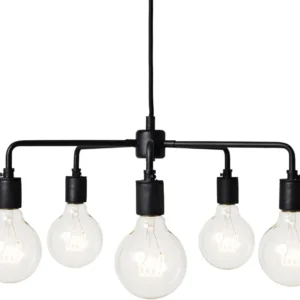 Lustre 5 branches Leonard noir 46 cm - Audo