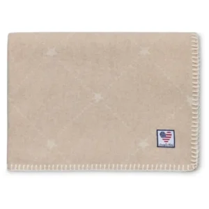 LEXINGTON Baby Signature Star Überwurf aus recycelter Wolle, beige