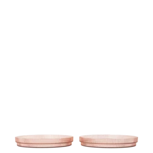 2 Assiettes en plastique transparent rose 16,3 x 2,4 cm Ripple - Ferm Living - The Cool Republic