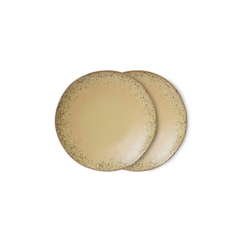 2 assiettes ronde en céramique 27,5x2cm 70's ceramics- HKliving - The Cool Republic