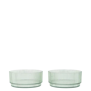 2 Bols en plastique transparent vert10,5 x 4,5 cm Ripple - Ferm Living - The Cool Republic