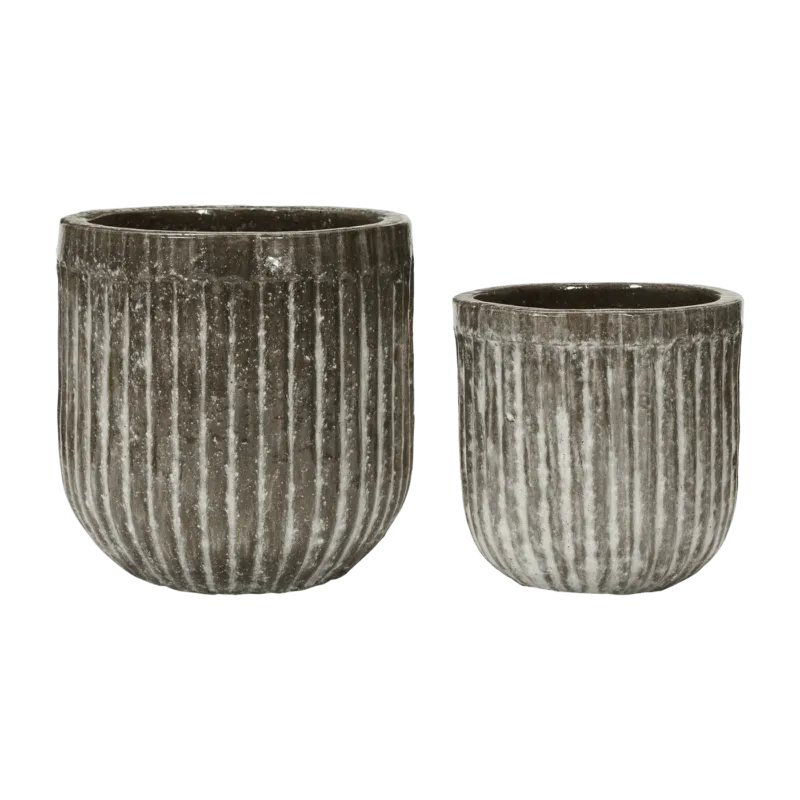 2 Cache-pot à motifs marrons - House Doctor - The Cool Republic