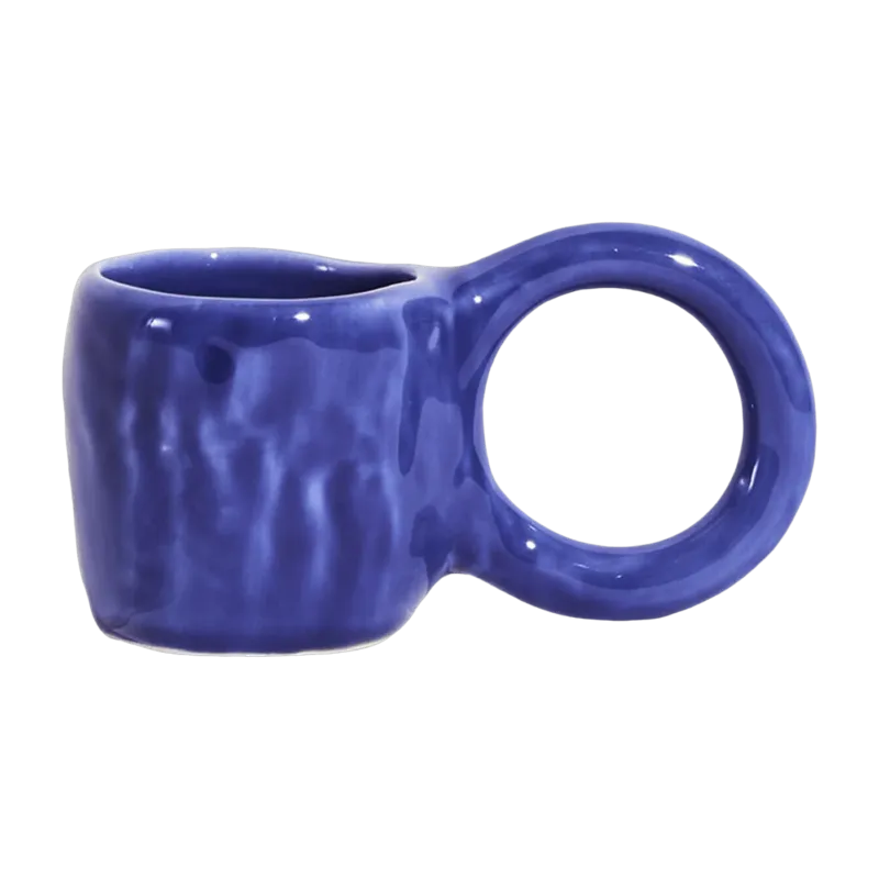 2 mugs à expresso en faïence bleu 6 cm Donut - Petite Friture - The Cool Republic