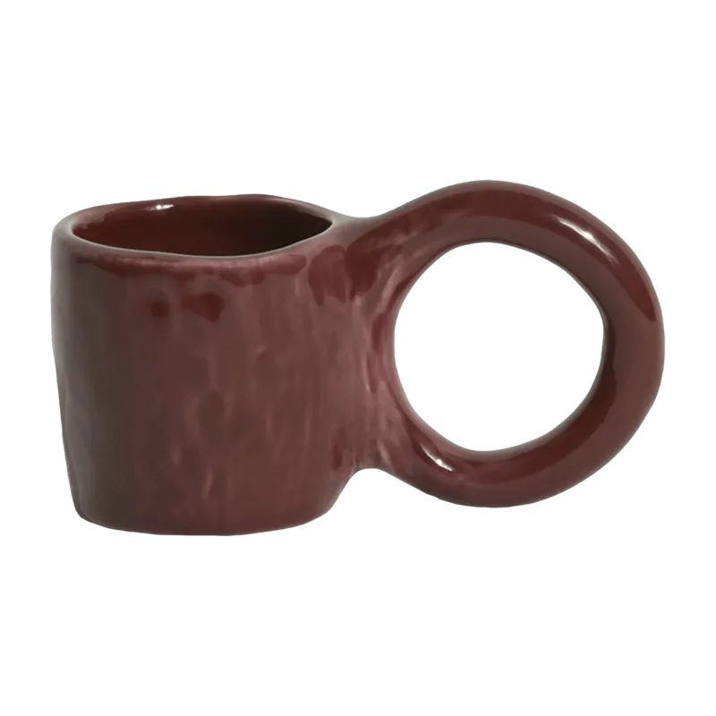 2 mugs à expresso en faïence griotte 6 cm Donut - Petite Friture - The Cool Republic