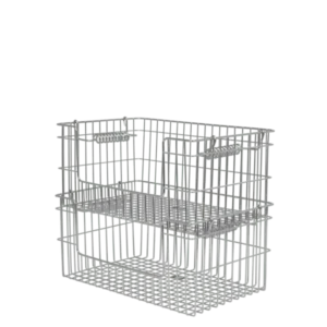 2 Paniers avec ouverture en acier inoxydable brossé 28,7 x 18 x 13 cm Cala - Ferm Living - The Cool Republic
