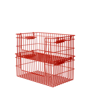 2 Paniers avec ouverture en acier rouge 28,7 x 18 x 13 cm Cala - Ferm Living - The Cool Republic