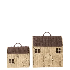 2 Paniers de rangement maison pour enfant beige et marron Casu - Ferm Living - The Cool Republic
