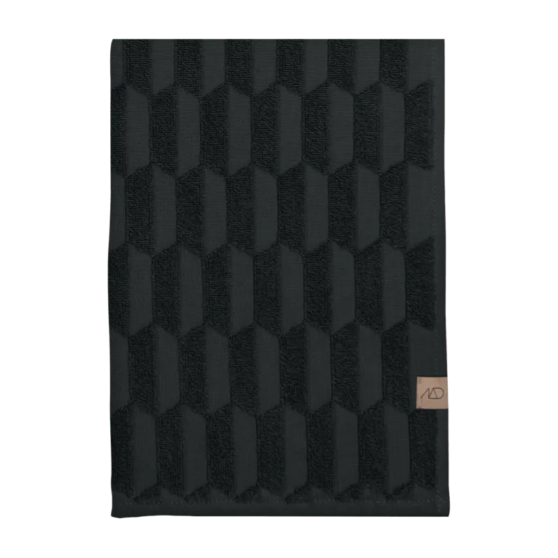 2 Serviettes de toilette noires 35 x 55 cm Geo - Mette Ditmer - The Cool Republic