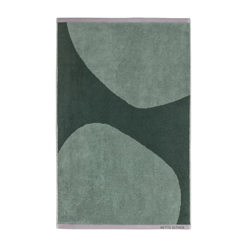 2 Serviettes de toilette vert thym 40 x 60 cm Rock - Mette Ditmer - The Cool Republic