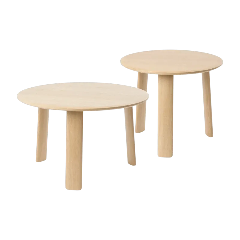 2 tables basses en chêne 50 et 60 cm Alle - Hem - The Cool Republic