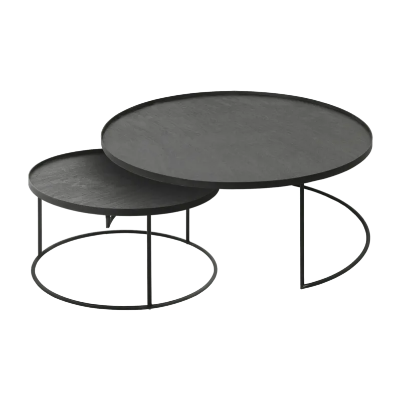 2 tables basses en métal à plateau rond 93 cm - Ethnicraft Accessories - The Cool Republic