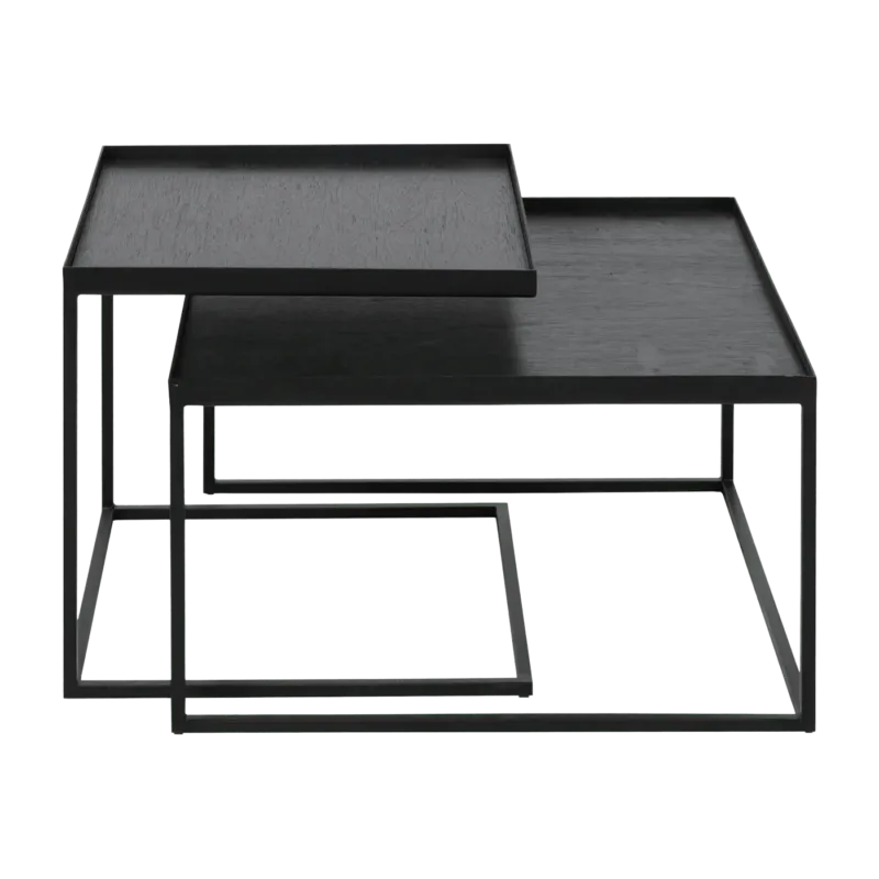 2 Tables basses en métal carrées à plateaux S et L - Ethnicraft Accessories - The Cool Republic