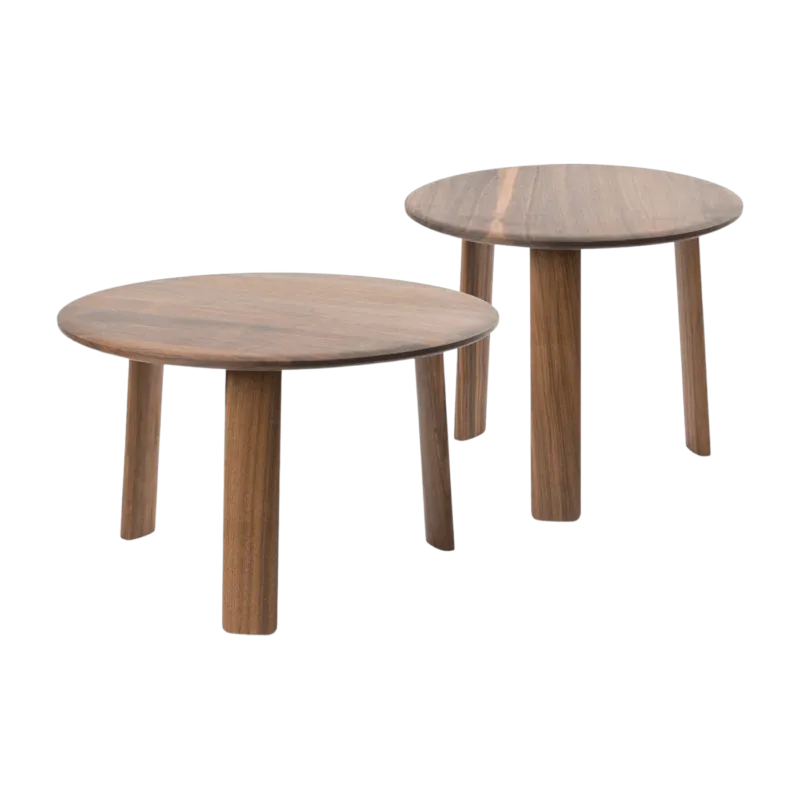 2 tables basses en noyer 50 et 60 cm Alle - Hem - The Cool Republic