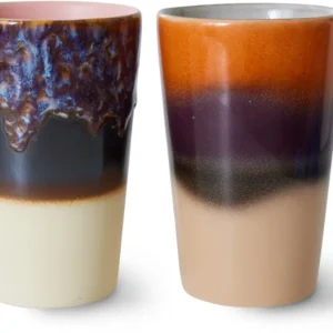 Tasses à thé en grès crépuscule 8,7x13,5cm Vaisselle 70's - HKliving