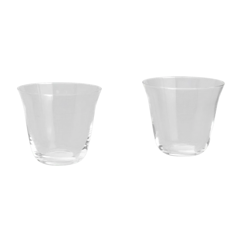 2 Verres à eau courbés transparent - HAY - The Cool Republic