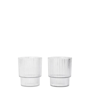 2 Verres à eau en plastique transparent 6,6 x 7,7 cm Ripple - Ferm Living - The Cool Republic