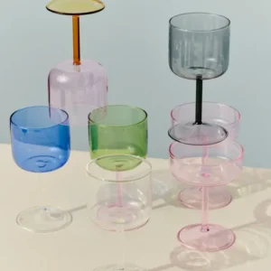 2 Verres de vin en verre gris transparent Tint - HAY - The Cool Republic