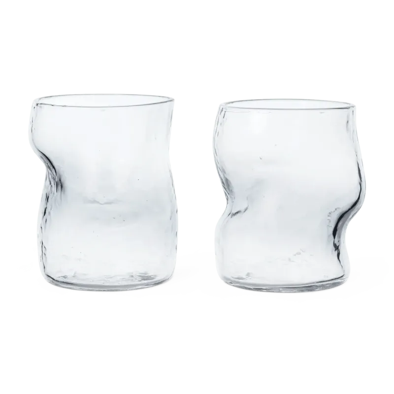 2 Verres en verre transparent 270ml Dimple - Ferm Living - The Cool Republic