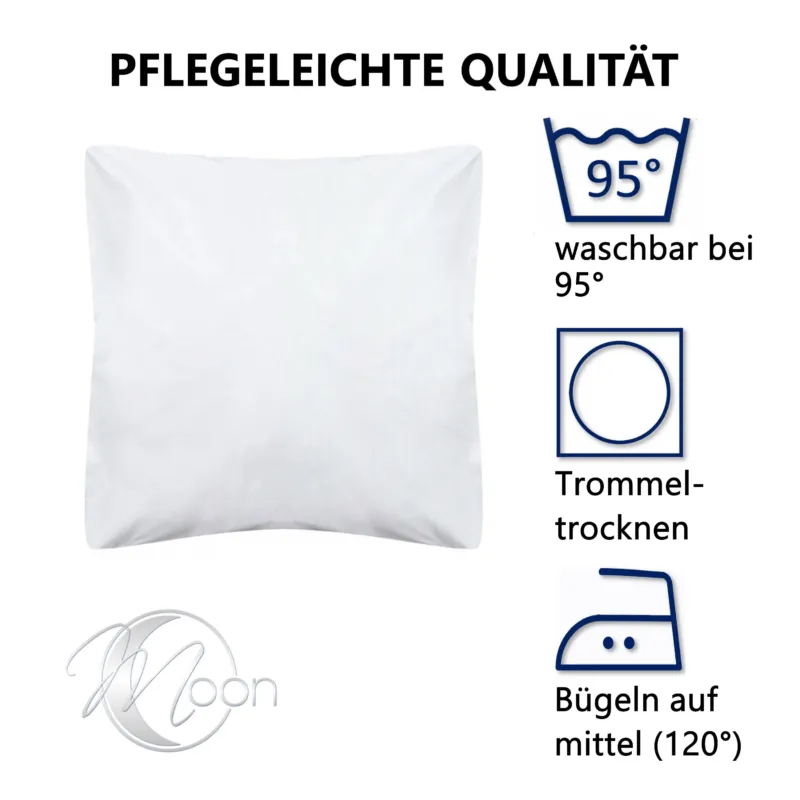 Moon - Pack Hotelbettwäsche, Kissenbezug Linon weiß - Serie Classic mit Hotelverschluss - 100% Baumwolle - 95° Kochfest (weiß) – Bild 2