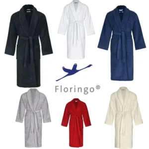 Floringo Premium Bademantel Schalkragen Frottee Serie 201 100% Baumwolle
