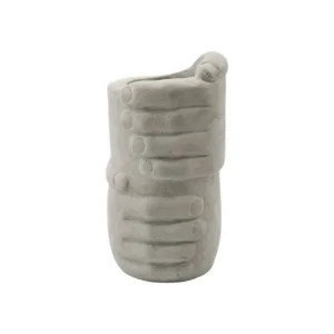 Pot de rangement en faïence gris 10x18cm Handy - House Doctor