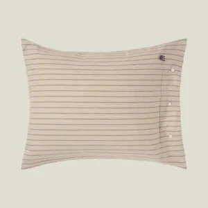 LEXINGTON Kissenbezug aus Baumwollflanell mit nadelstreifen, beige/braun