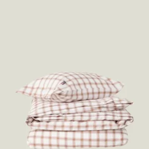 LEXINGTON Kariertes Pinpoint-Bettwäsche-Set aus lyocell/Baumwolle, weiß/fudge