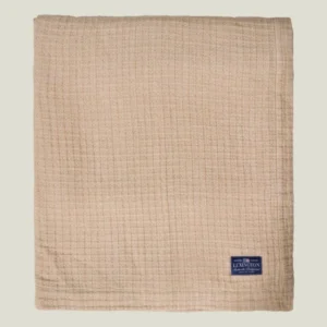 LEXINGTON Jacquard-Tagesdecke aus Bio-Baumwolle, fudge