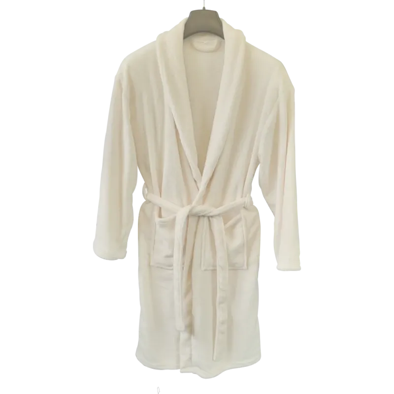 Bademantel Damen & Herren Coral Fleece Morgenmantel Kragen Cozy Light