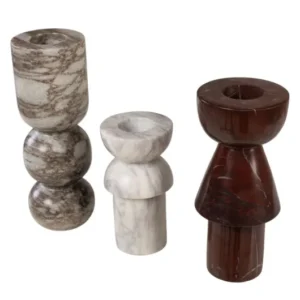 3 bougeoirs en marbre Alton - Versmissen - The Cool Republic