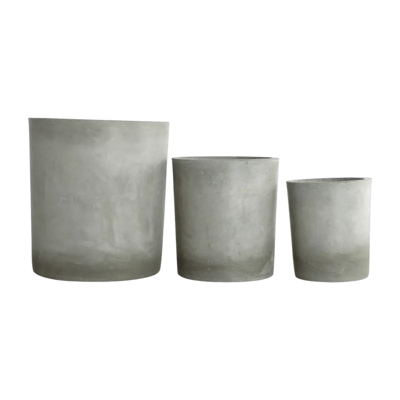 3 Cache-pot droits en béton gris - House doctor - The Cool Republic