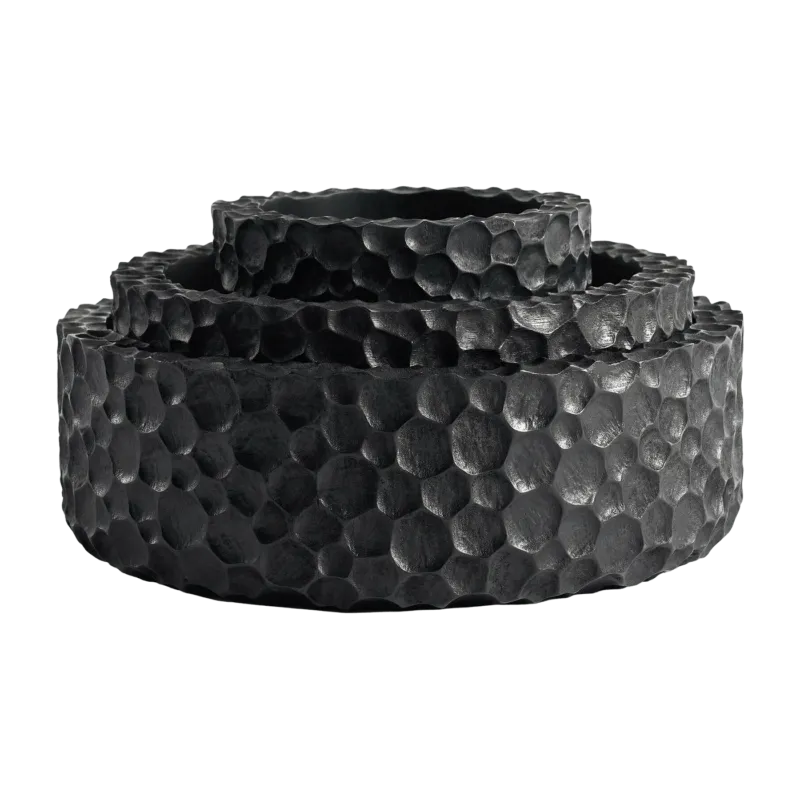 3 Corbeilles en acajou noir Chopped - Ethnicraft Accessories - The Cool Republic