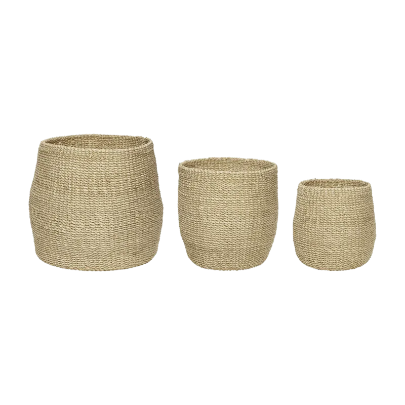 3 Paniers en abaca naturel - Hübsch - The Cool Republic