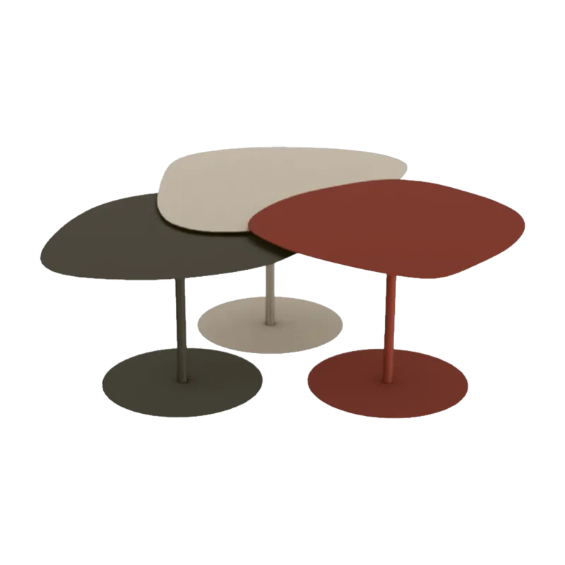 3 Tables basses gigognes terracotta, sable et bronze Galet - Matière Grise - The Cool Republic