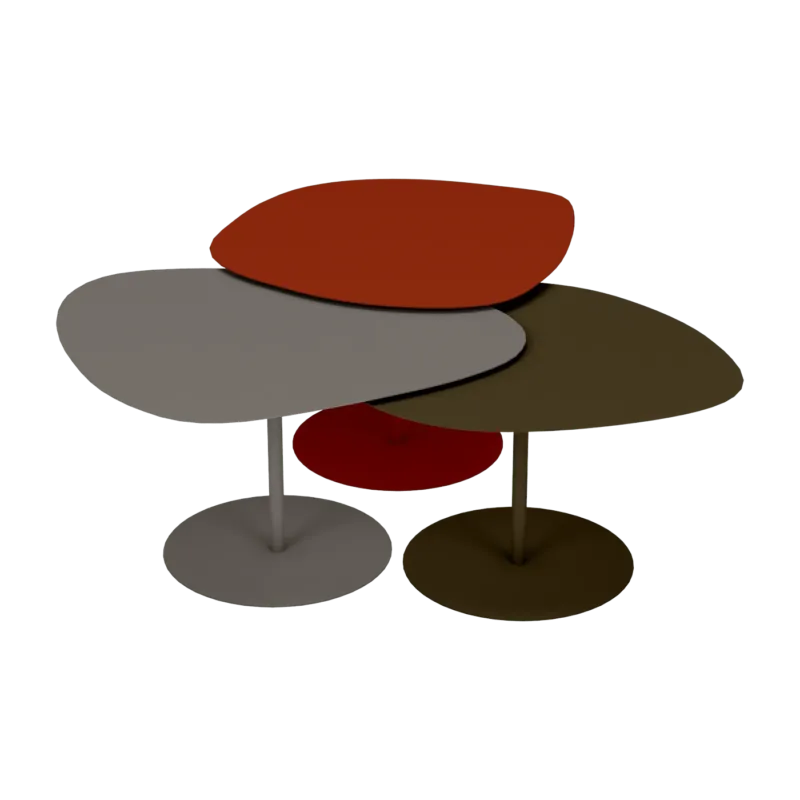 3 Tables basses gigognes terracotta, taupe et bronze Galet - Matière Grise - The Cool Republic
