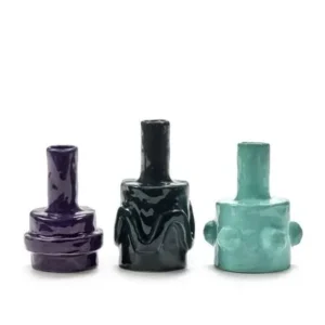 3 Vases en grès coloré bleu 7,5x6x10cm 02 Molly - Serax - The Cool Republic