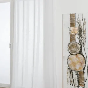 Ösenschal Vorhang Gardine lichtdurchlässig weiß 135x245 mit Metallösen Hilde 300268
